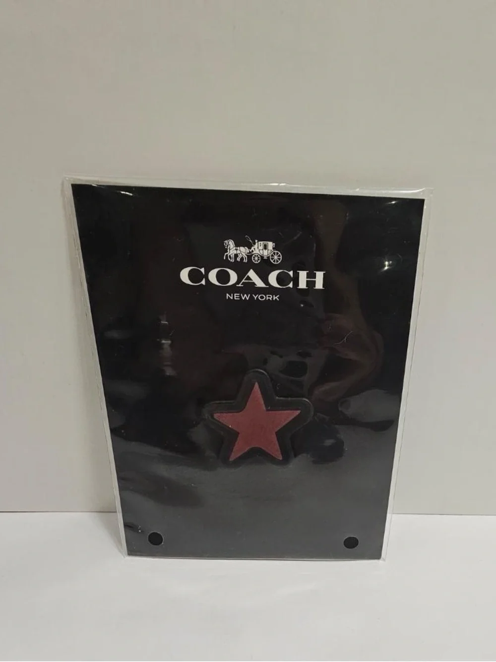 Coach New York Burgundy Leather Star Sticker Patch For Bags NWT
